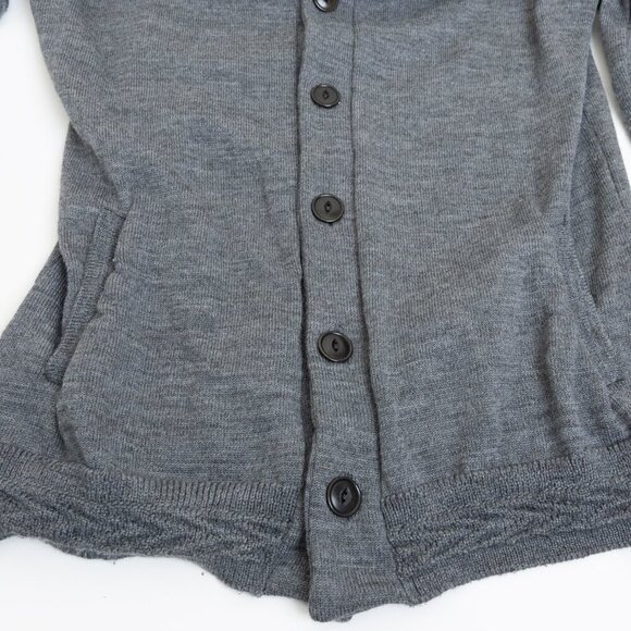 Outclass Shawl Collar Cardigan Gray Wool Blend Pockets Large - Picture 7 of 13